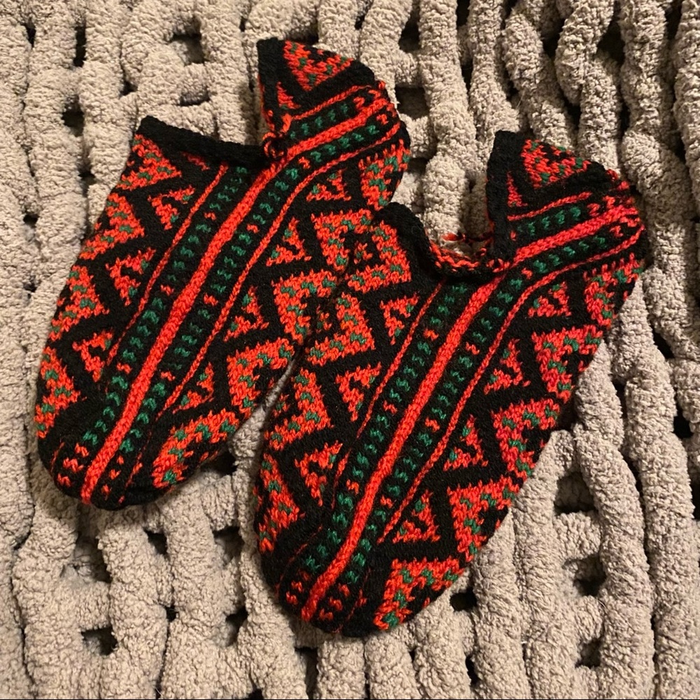 Hand Knitted Turkish Wool Socks | 100 % Natural Wool | Indoor Slipper Socks